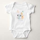 Gepersonaliseerde Elephant Giraffe Vogeldieren Jon Romper (Voorkant)