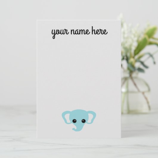 Gepersonaliseerde Elephant Kinder briefkaarten (Staand voorkant)