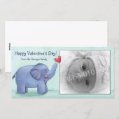Gepersonaliseerde Elephant Valentijnsdag Fotokaart Feestdagenkaart (Voorkant / Achterkant)