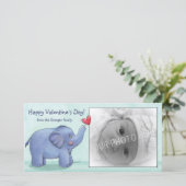 Gepersonaliseerde Elephant Valentijnsdag Fotokaart Feestdagenkaart (Staand voorkant)