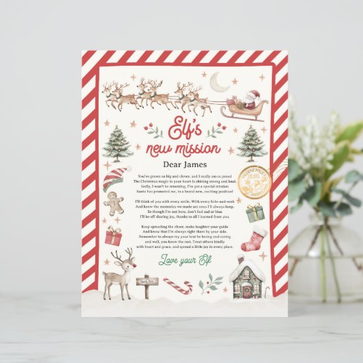 Gepersonaliseerde Elf Pensioenbrief Afscheid Elf (Staand voorkant)