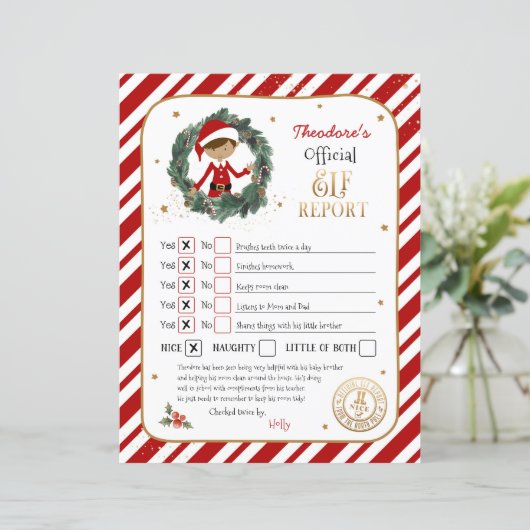 Gepersonaliseerde ELF Report Kaart (Staand voorkant)