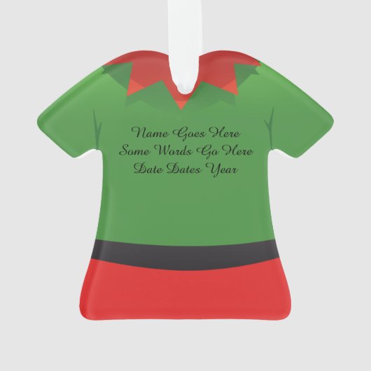 Gepersonaliseerde Elf Santa's Helper kerstversieri Ornament (achterkant)