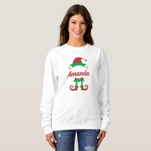 Gepersonaliseerde Elf sweatshirt T-shirt (Voorkant volledig)