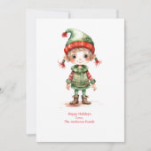 Gepersonaliseerde Elfen Elf Vakantie Kerstmis Kaar Feestdagenkaart (Voorkant)