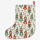 Gepersonaliseerde  Elfen Kerst Grote Kerstsok (Achterkant)