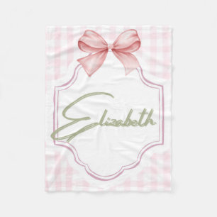 Gepersonaliseerde Elizabeth Baby Girl Nursery Ging Fleece Deken
