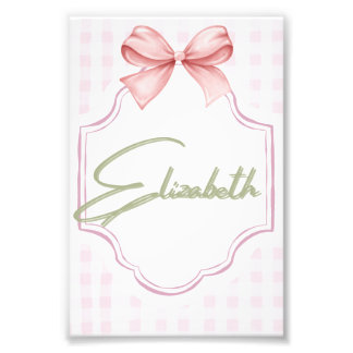 Gepersonaliseerde Elizabeth Baby Girl Nursery Ging Foto Afdruk