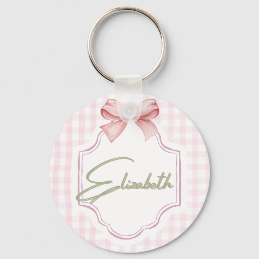 Gepersonaliseerde Elizabeth Baby Girl Nursery Ging Sleutelhanger (Voorkant)