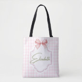 Gepersonaliseerde Elizabeth Baby Girl Nursery Ging Tote Bag (Voorkant)