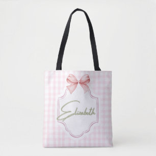 Gepersonaliseerde Elizabeth Baby Girl Nursery Ging Tote Bag