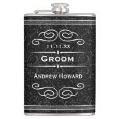 Gepersonaliseerde Elke Kleur  Bruidegom Trouwdatum Heupfles (Voorkant)