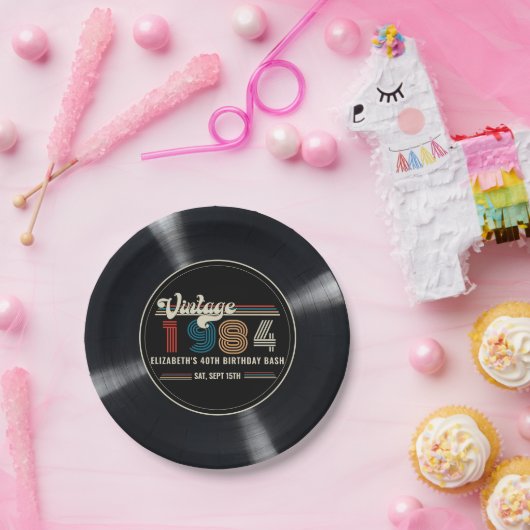 Gepersonaliseerde elke leeftijd  aangepaste foto V Papieren Bordje (Feest)