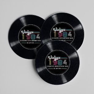 Gepersonaliseerde elke leeftijd  aangepaste foto V Ronde Kartonnen Onderzetter