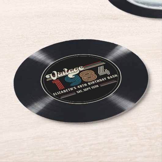 Gepersonaliseerde elke leeftijd  aangepaste foto V Ronde Kartonnen Onderzetter (Gebogen)