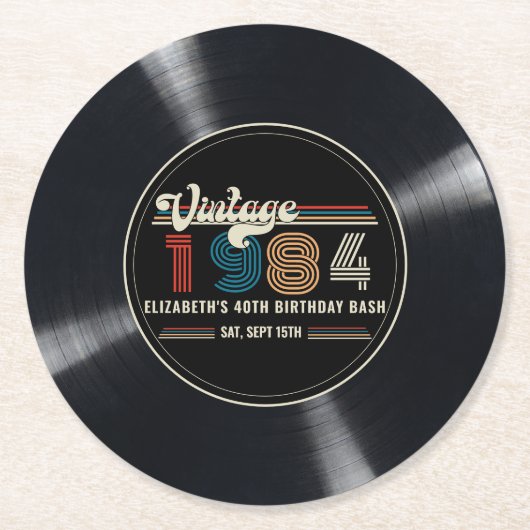 Gepersonaliseerde elke leeftijd  aangepaste foto V Ronde Kartonnen Onderzetter (Voorkant)