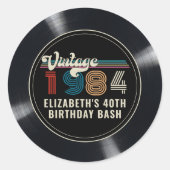 Gepersonaliseerde elke leeftijd  aangepaste foto V Ronde Sticker (Voorkant)