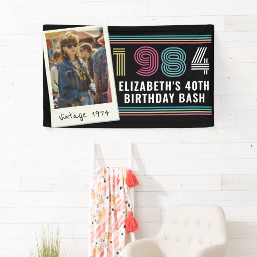 Gepersonaliseerde elke leeftijd aangepaste foto V Spandoek (Insitu)