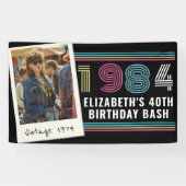 Gepersonaliseerde elke leeftijd  aangepaste foto V Spandoek (Horizontaal)