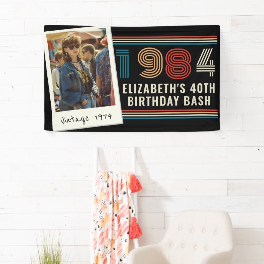 Gepersonaliseerde elke leeftijd  aangepaste foto V Spandoek (Insitu)