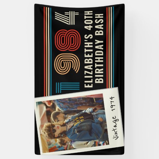 Gepersonaliseerde elke leeftijd  aangepaste foto V Spandoek (Verticaal)