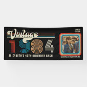 Gepersonaliseerde elke leeftijd  aangepaste foto V Spandoek (Horizontaal)