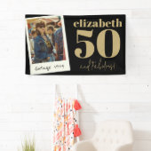 Gepersonaliseerde elke leeftijd  aangepaste foto V Spandoek (Insitu)