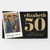 Gepersonaliseerde elke leeftijd  aangepaste foto V Spandoek (Horizontaal)