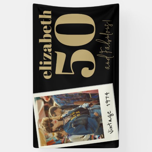 Gepersonaliseerde elke leeftijd  aangepaste foto V Spandoek (Verticaal)