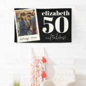 Gepersonaliseerde elke leeftijd  aangepaste foto V Spandoek (Insitu)