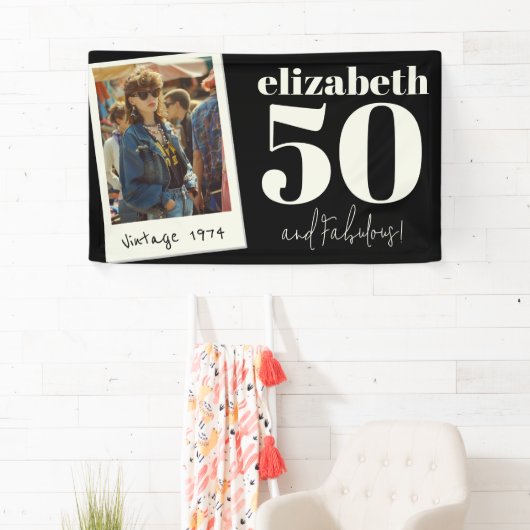 Gepersonaliseerde elke leeftijd aangepaste foto V Spandoek (Insitu)