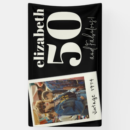 Gepersonaliseerde elke leeftijd  aangepaste foto V Spandoek (Verticaal)