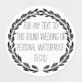 Gepersonaliseerde elke tekst cirkel rond waterdich labels (Design 2)