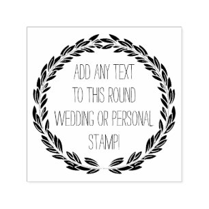 Gepersonaliseerde elke tekst cirkel ronde bruiloft  zelfinktende stempel