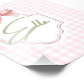 Gepersonaliseerde Ella Baby Girl Nursery Bow & Gin Foto Afdruk (Hoek)