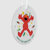 Gepersonaliseerde Elmo Christmas | Naam en foto Ornament (voorkant)