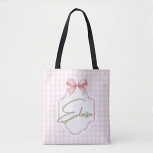 Gepersonaliseerde Eloise Baby Meisje Kwekerij Bow  Tote Bag