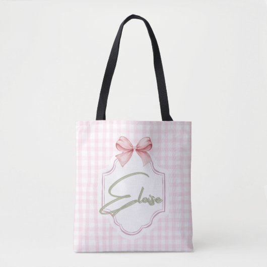Gepersonaliseerde Eloise Baby Meisje Kwekerij Bow  Tote Bag (Voorkant)