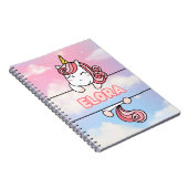 Gepersonaliseerde Elora Unicorn Girlie Notitieboek (Rechterzijde)