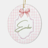 Gepersonaliseerde Ember Baby Girl Nursery Bow & Gi Keramisch Ornament (Links)