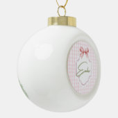 Gepersonaliseerde Ember Baby Girl Nursery Bow & Gi Keramische Bal Ornament (Links)