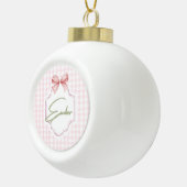Gepersonaliseerde Ember Baby Girl Nursery Bow & Gi Keramische Bal Ornament (Rechts)