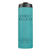 Gepersonaliseerde Embossed Blauwgroen Turquoise Ve Thermosbeker (Voorkant)