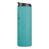 Gepersonaliseerde Embossed Blauwgroen Turquoise Ve Thermosbeker (Geroteerd rechts)