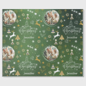 Gepersonaliseerde Emerald Green Merry kerstcadeau  Cadeaupapier (Vlak)