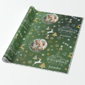 Gepersonaliseerde Emerald Green Merry kerstcadeau  Cadeaupapier (Uitgerold)