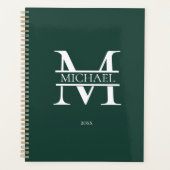 Gepersonaliseerde Emerald Monogram Initiaal Minima Planner (Voorkant)