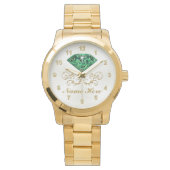 Gepersonaliseerde Emerald Watch voor haar Horloge (Voorkant)