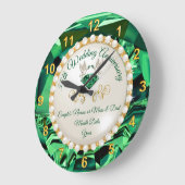 Gepersonaliseerde, Emerald Wedding Jubileum Gifts Grote Klok (Hoek)