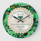 Gepersonaliseerde, Emerald Wedding Jubileum Gifts Grote Klok (Voorkant)